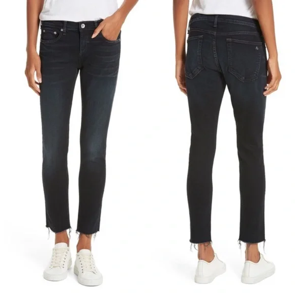 Rag & Bone Dre Capri Black Denim Jeans - Picture 1 of 5